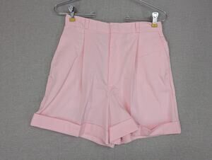 Vintage Cheryl Tiegs Cuffed Shorts Size 10 High Waisted USA Pink -0925F125